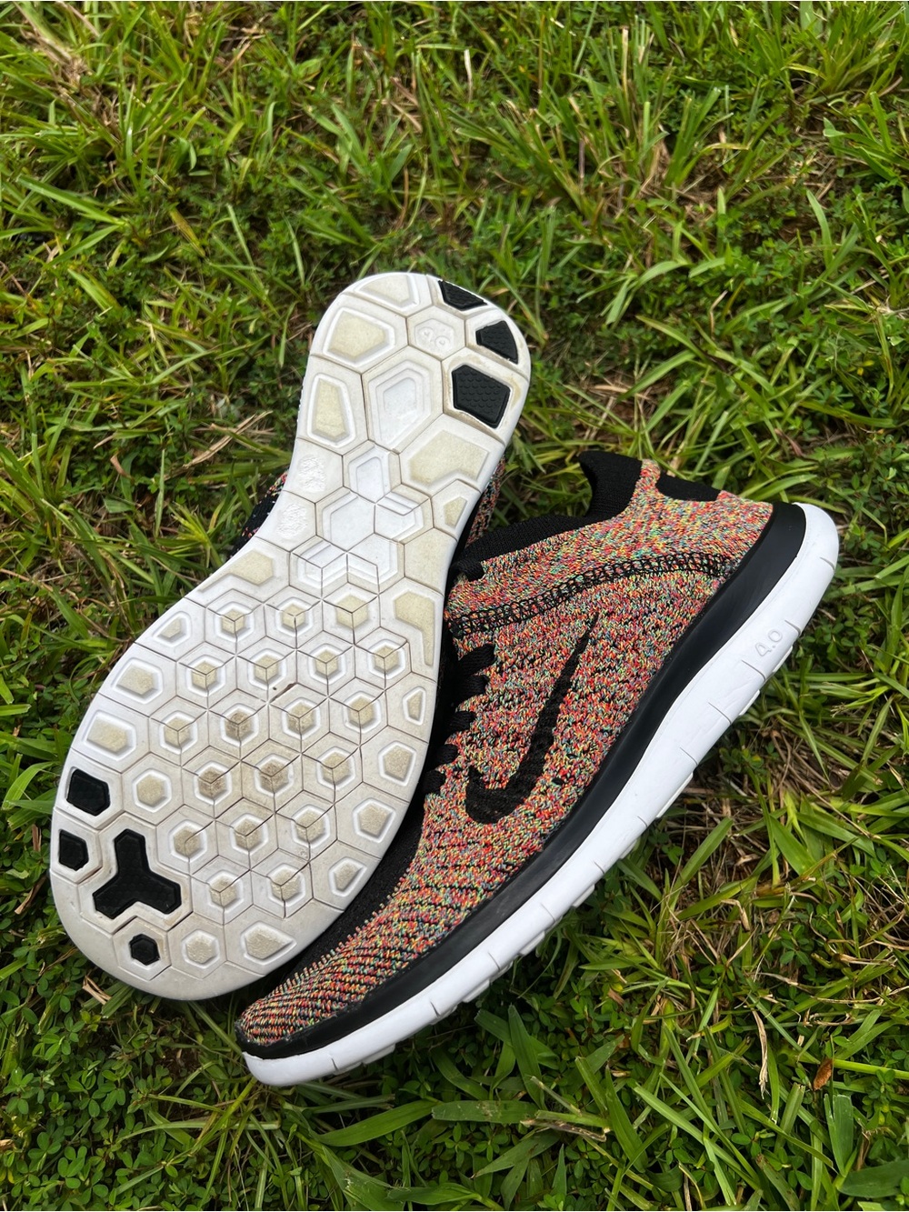 CLEAN Nike size 10 Womens Free Flyknit 4.0 Multicolor Running shoes